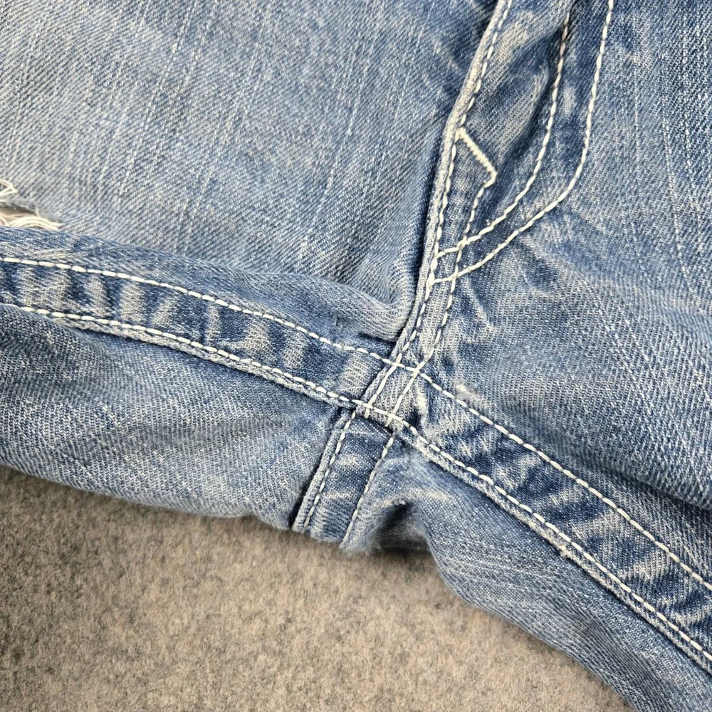True Religion Billy Jeans Mens 36 Blue Distressed Bootcut Y2K Streetwear Skater